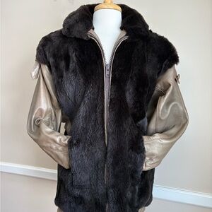 VINTAGE LEATHER AND FUR JACKET MOB WIVES M